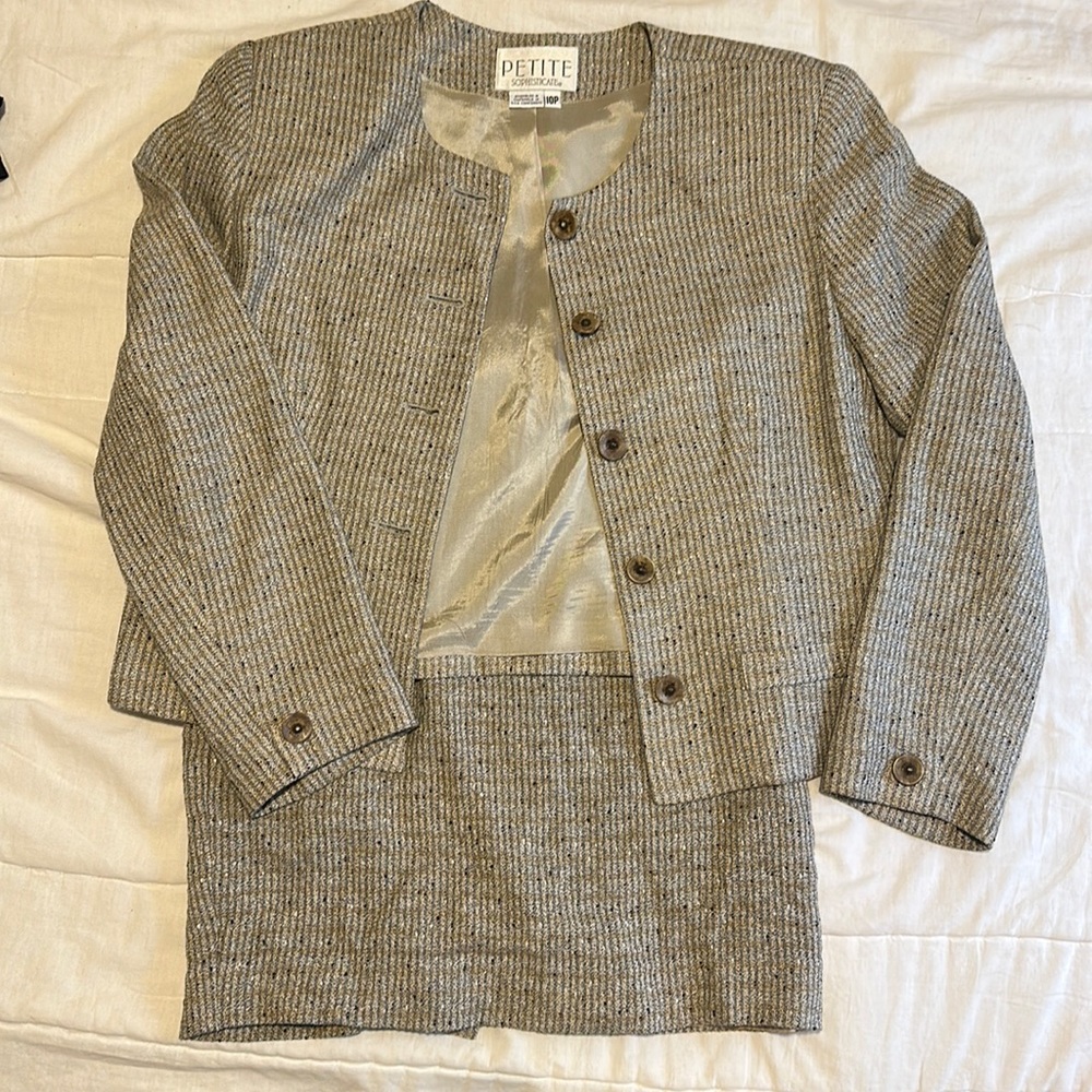 Petite blazer and skirt set